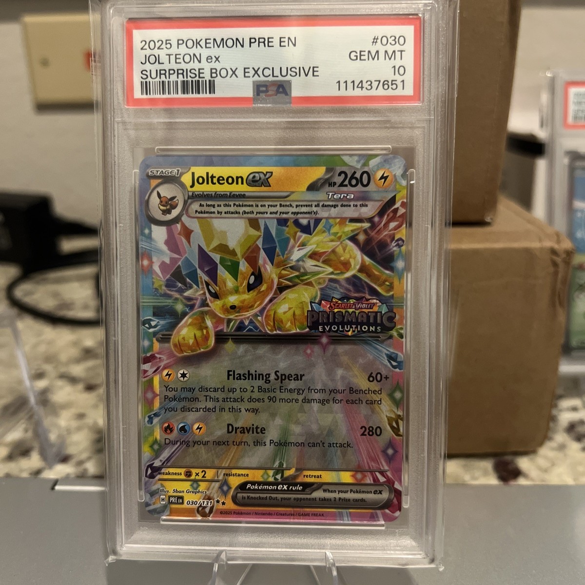 Jolteon ex - (Prismatic Evolutions Stamp) 030/131 - PSA 10