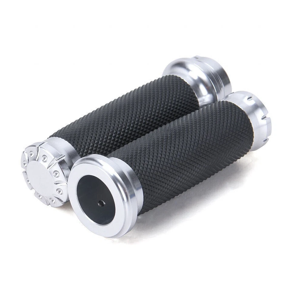 1" Chrome Handlebar Hand Grips Handle Bar Metal Universal Fits For Honda NEW - Image 2 of 4
