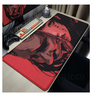 Samurai Oni Gaming Mouse Pad 40x90cm Large Desk Mat Speed Control