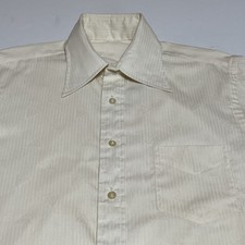 Vintage Button Shirt Mens Size 16 Union Made 70s Pocket Long Sleeve Triangles