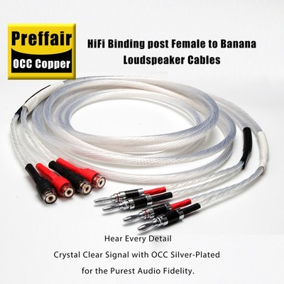 12Core OCC Banana Female To Banana Adapter Cable Audio Binding Post cable