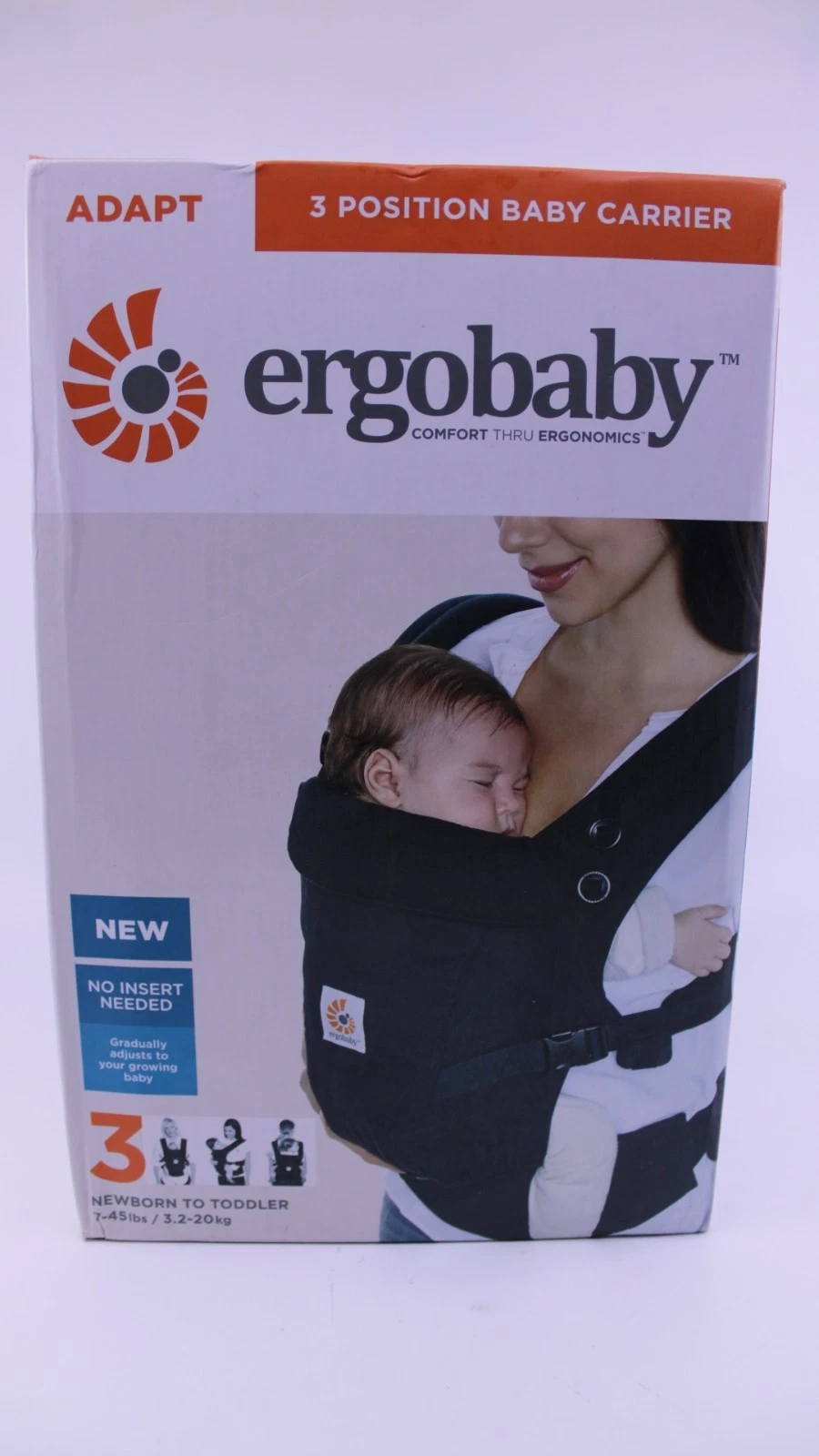 Ergobaby Adapt 7-45lbs Multi-Position Baby Carrier(Black) - New-Openbox