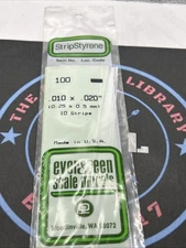 Evergreen Scale. Polystyrene Strips. 14" 100 .010 X .020 (10)