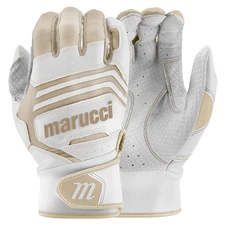 Marucci Fuzn Pro Baseball/Softball Batting Gloves - White/Tan - XL