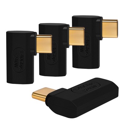 4 Pack USB C Side Elbow Adapter Thunderbolt 4/3 240W 40Gb/s 8K Video Output
