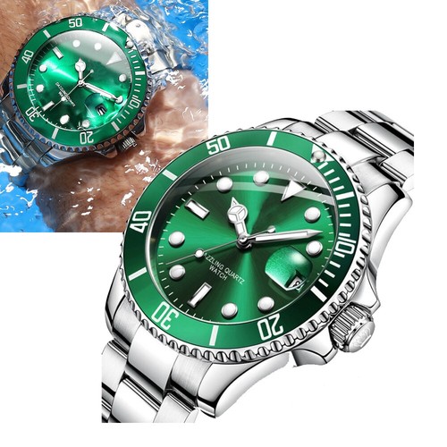 Orologio Da Polso Verde ACQUA Per Uomo Subacqueo Acciaio Per tutte le  Occasioni | eBay