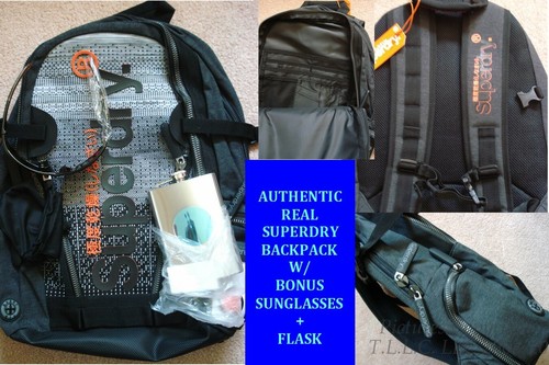 NUOVO Stile Campo Base Nero Superdry Scuola/giorno/spiaggia Zaino + BONUS  REGALI! | eBay