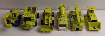 Vintage 1985 G1 Transformers Devastator Constructicon All Six Figures - 1 Broken