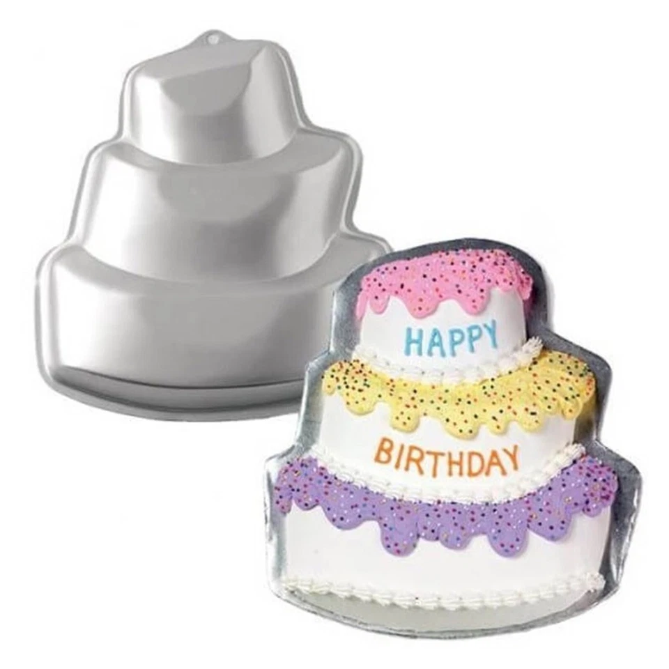 Wilton Topsy Turvy Form: Happy Birthday: Aluminium-Backform Mit 3 Schichten - Bild 3 von 4