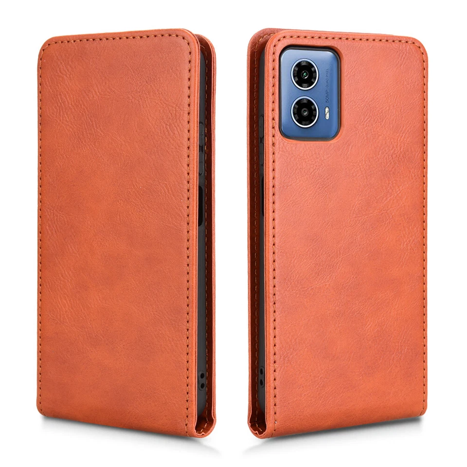 For Motorola Moto G34 5G Luxury Vertical Up-Down Leather Wallet Stand Case Cover - Image 2 of 4