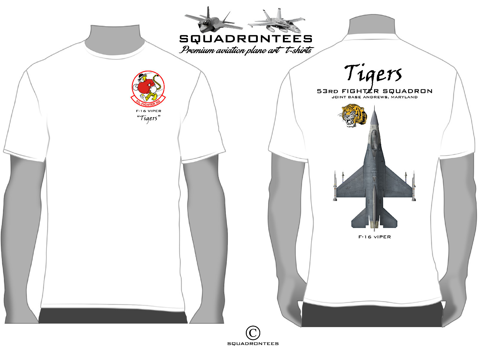53rd FS Tigers F-16 Squadron T-Shirt - USAF Licensed Product | eBay