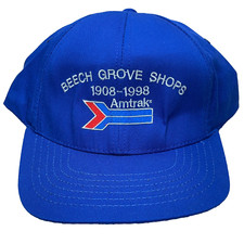Vintage Amtrak Railroad Hat Cap Railway Trains Conductor 90s Beech Grove USA P15