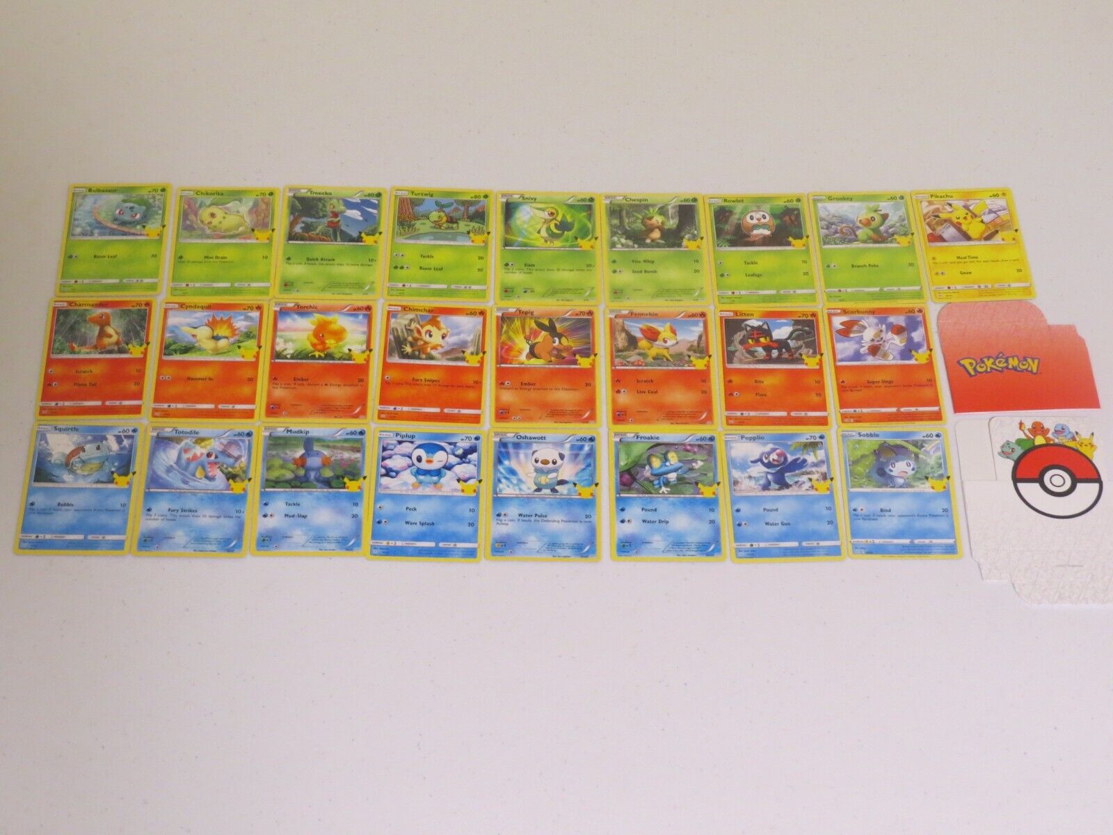 Pokemon 25th Anniversary McDonalds Promo Complete Master Set Non-Holo 25 cards