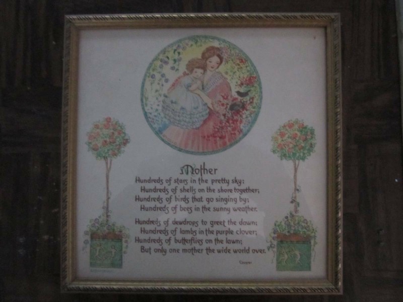 Vintage Framed Mother Poem by Cooper