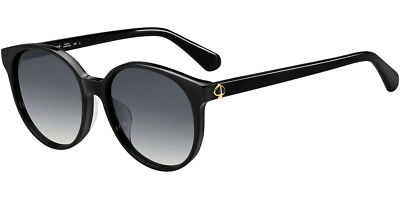 Kate Spade Women's Eliza Black Vintage-Style Round Sunglasses - 0807-9O
