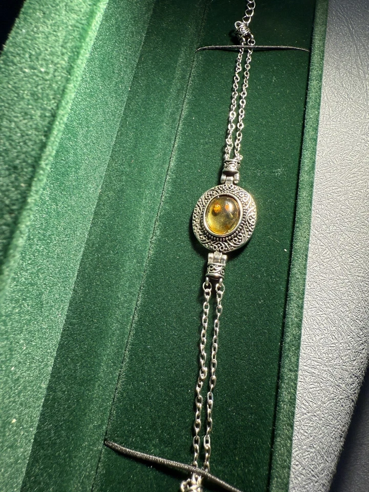 1 Piece Natural Baltic Amber  Adjustable Vintage Eye Bracelet - Image 2 of 4