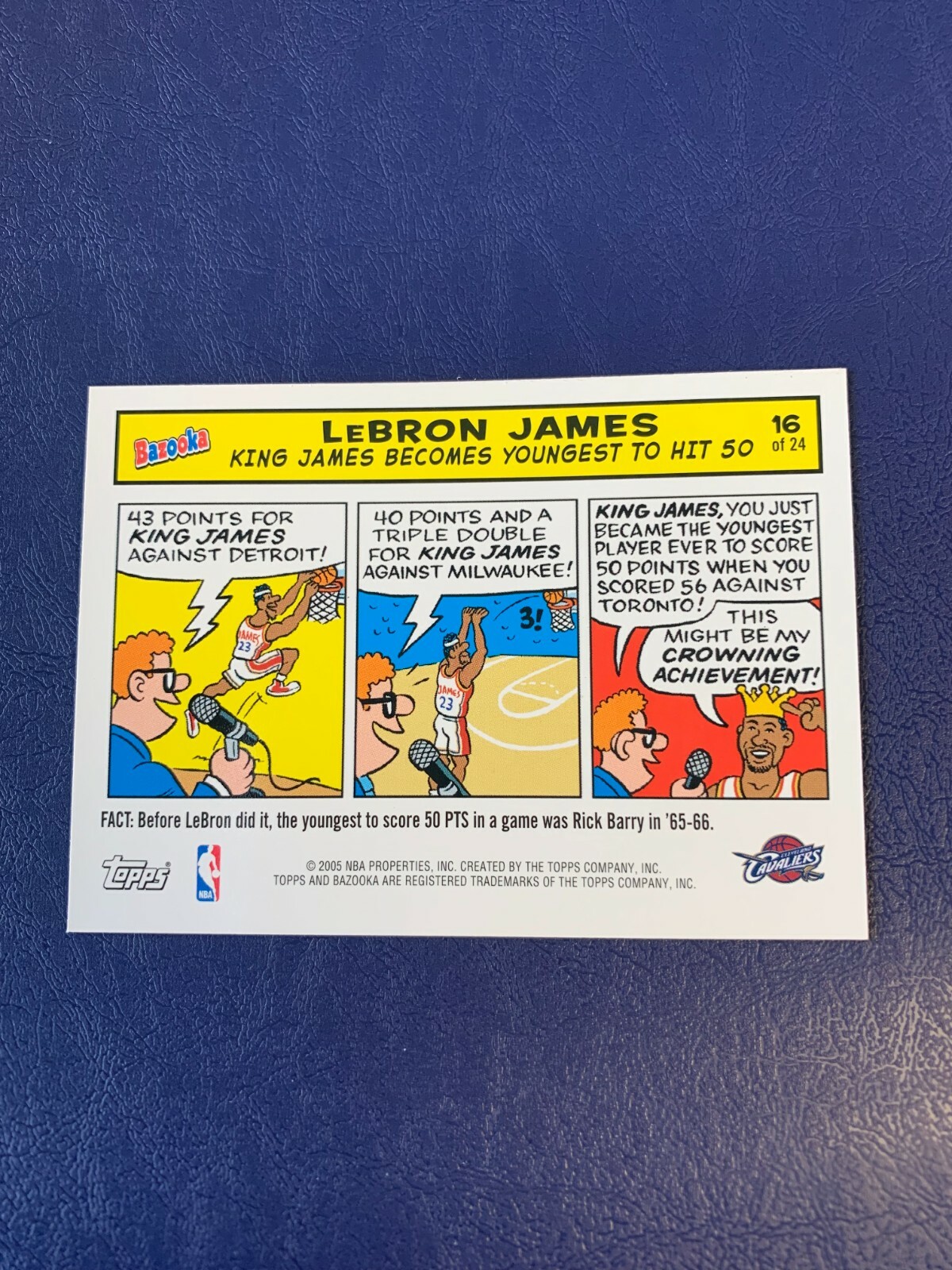 2005-06 Topps Bazooka LeBron James Comic Magnet #16 of 24 Insert NM-MT/MT Rare!