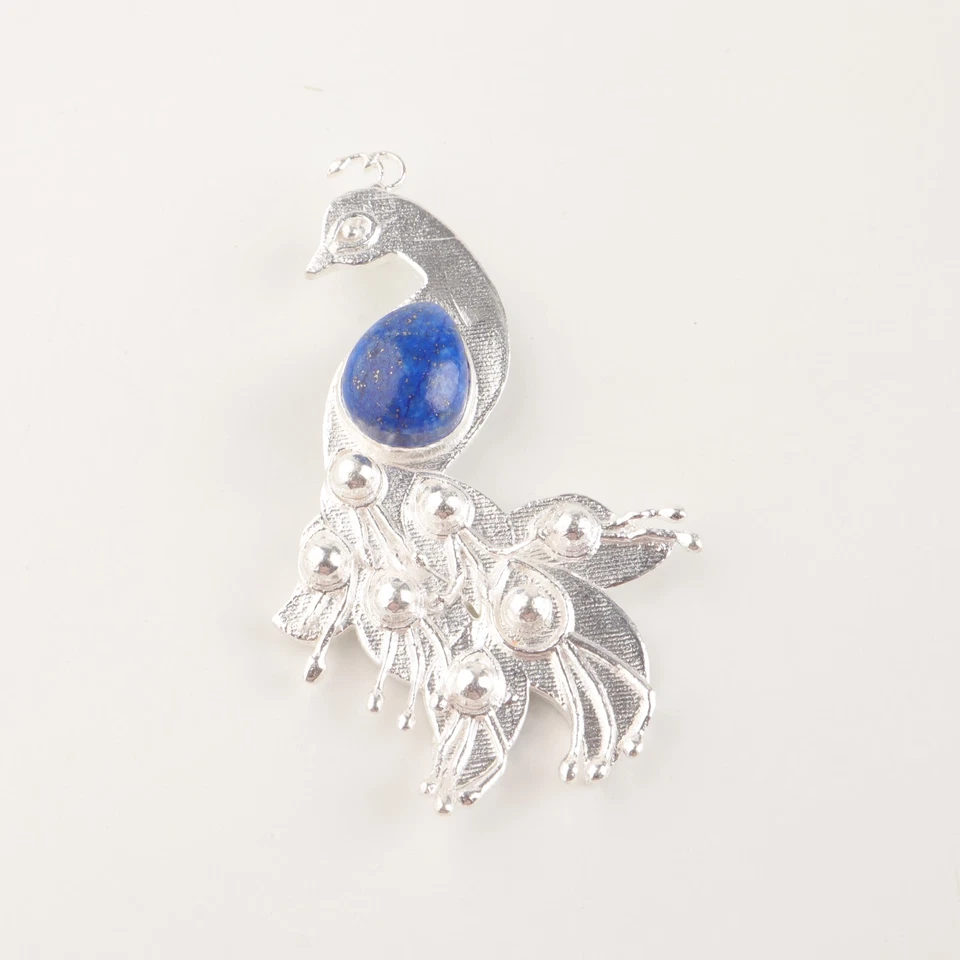 Natural Lapis Lazuli Pendant Birthstone Handmade 925 Silver Bird Pendant - Image 2 of 2
