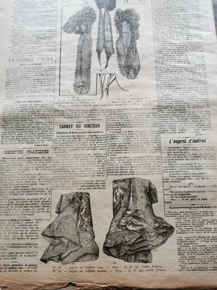 Ancienne Revue La Mode Du Petit Journal + Patron Robe Enfant N°12 De 1899 - Pièce Vintage Collection