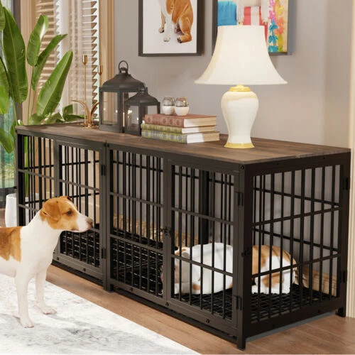 XXL Large Heavy Duty Wooden Dog Crate Unlimited Combinable Dog Kennel End Table - Picture 4 of 33