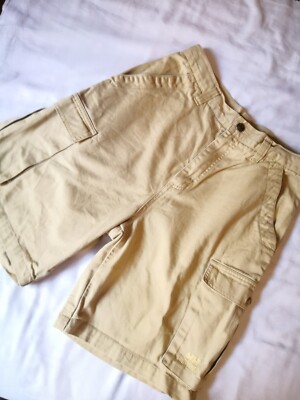 Vtg Helly Hansen Cotton Cargo Shorts Hiking 5 Pockets  Size 28 Beige Hong Kong 