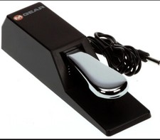 Pro Heavy Duty Chrome Sustain Foot Pedal for Portable Electronic Piano Keyboards