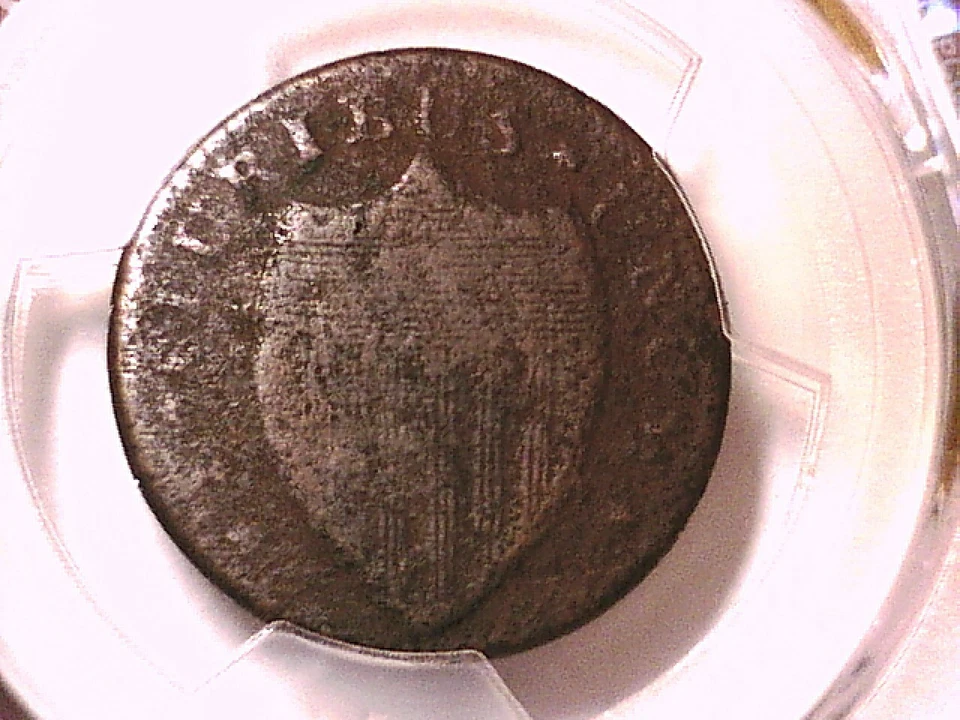 1787 NJersy Cent PCGS Genuine Exc. Corrosion - AG Detail Small Plain Sh 42773214 - Image 2 of 3