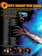 1983 Ozzy Osbourne "Bark At The Moon" Release Music Industry Promo Reprint Ad