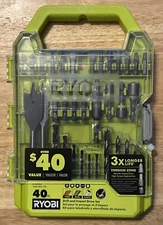 RYOBI Drill and Impact Drive Kit Drill Driver Bits Driving Bit Set 40 Piece New