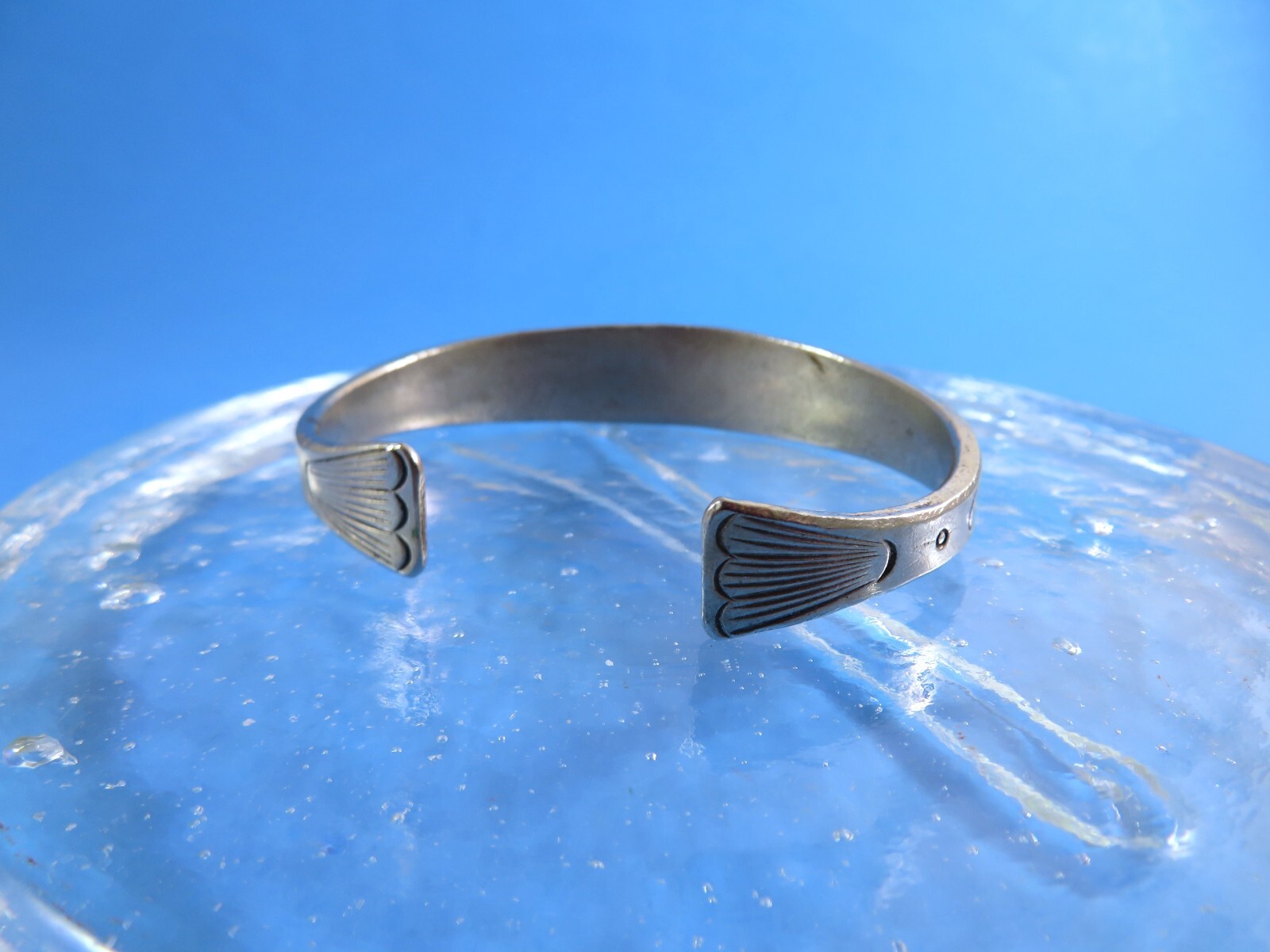 Engraved Metal Cuff Bangle Bracelet From Thailand… - image 3