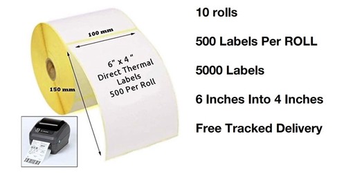 Preiu 6x4 Theral Labels - Self-Adhesive Direct (for Zebra, UNBYN