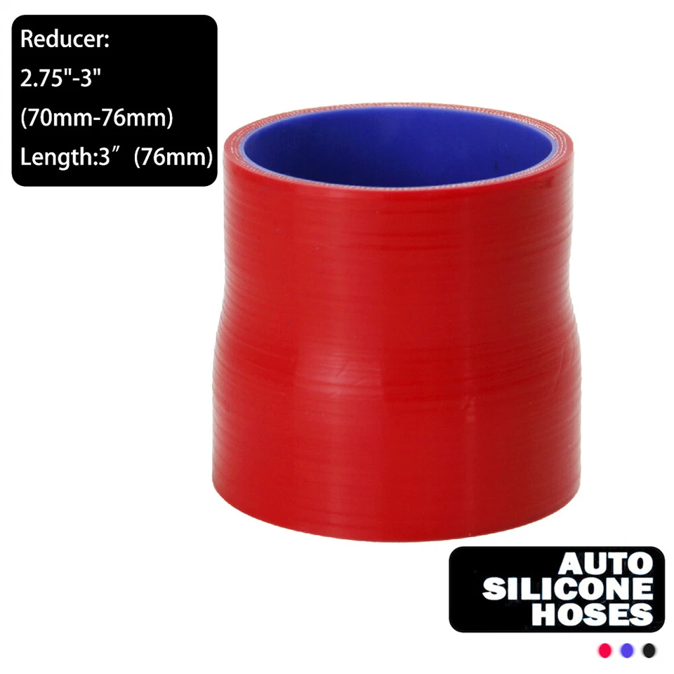 2.75" to 3" 70mm-76mm Silicone Reducer Coupler Turbo Hose For Air Water Tank Red - Imagem 2 de 4