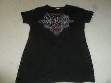 STYX 2015 NORTH AMERICAN CONCERT SHIRT TOUR BLACK SIZE LARGE TEE BAND ROSE