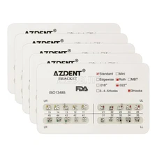 Uso 5 paquetes de ortodoncia dental brackets hechos de Roth 022 Slot.3 Ganchos