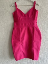 HOT PINK BANDAGE DRESS BOOHOO 14 BNWT STRETCHY SUMMER PARTY EVENING GLAM HOLIDAY