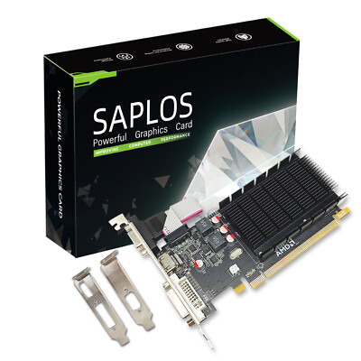 SAPLOS Radeon HD 5450 1GB GDDR3 64 Bits (DVI,HDMI,VGA) Low Profile Graphics Card