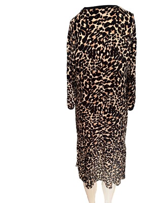 Kleid mit Volant Gr 38 40 M von First Chance Leoparden Muster