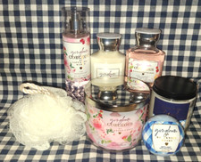 NEW Gingham TOTE Gift Set 8 Piece Set Candles Body Care Loofah Bath  Body Works