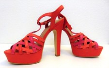 Madden Girl Size 8M Mayville Platform Stilleto Heels Strappy Red