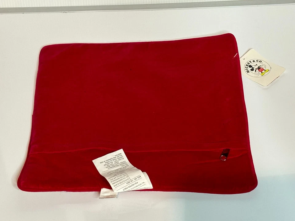 NEW Wool Needlepoint Pillow Cover Christmas Ice Skating Mickey Minnie Mouse 14" - Image 3 of 3