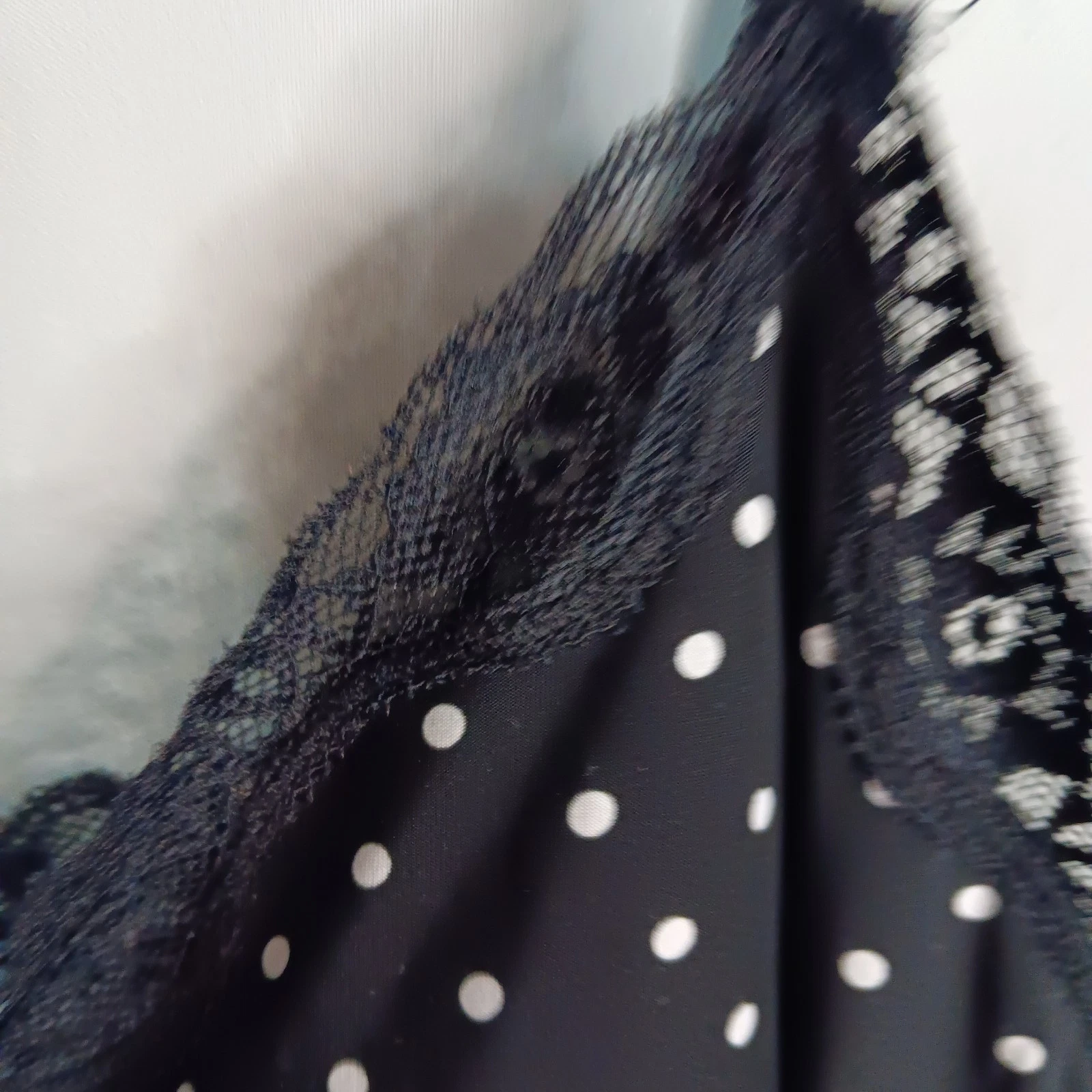 UNDERCOVER Secret Treasure 2X Abito Raso Slip Dress Pois Pizzo Bralette Imbottito Elasticizzato