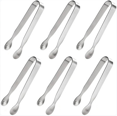 Ice Tongs Sugar Cubes Tongs - 6 Pack Stainless Steel Mini Serving Tongs for Appe
