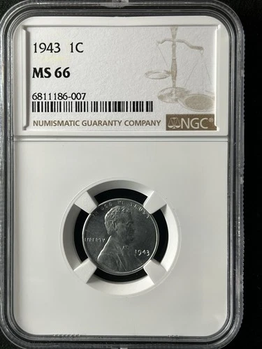1943  1C Lincoln Wheat One Cent  NGC MS66  6811186-007