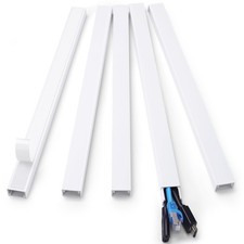 Paintable TV Cord Hider 71-in 5x14in Self-Adhesive Wire Covers for 2-4 Cords