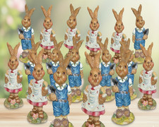 Osterhasen Figuren Nostalgisch 48 Stck Dekoration Ostern Hase Set Deko Hasenpaar