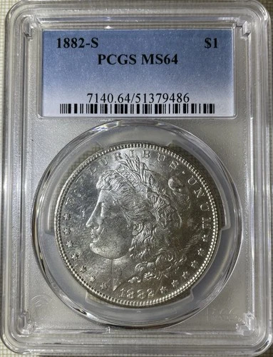 1882-S $1 Morgan Silver Dollar PCGS MS64 (486)