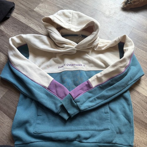 Reserved Colorblock Hoodie With "Dont Overthink It" Graphic