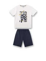 JUNGEN- Shorty,Kurzer Schlafanzug , Gorilla Weiß-Grau Sanetta Gr.152- 188