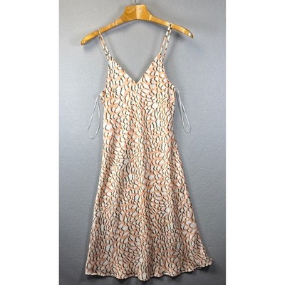 LE LIS Collection Small Sleeveless Satin Midi Dress Animal Print Sexy Chic Party