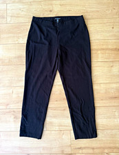 Eileen Fisher Black Tencel Stretch Pull On Ankle Pants S Straight Leg Minimalist